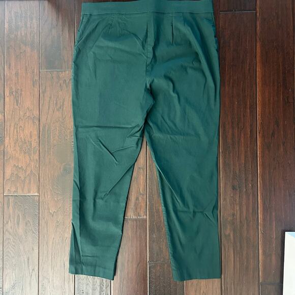 Roz & Ali Size 16 Green Pull-on ankle straight leg pants Career Workwear Classic - Picture 2 of 9